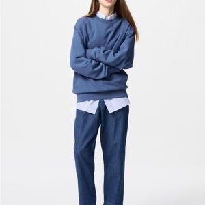 Uniqlo Cotton Relaxed Ankle Pants in Dark Denim XS